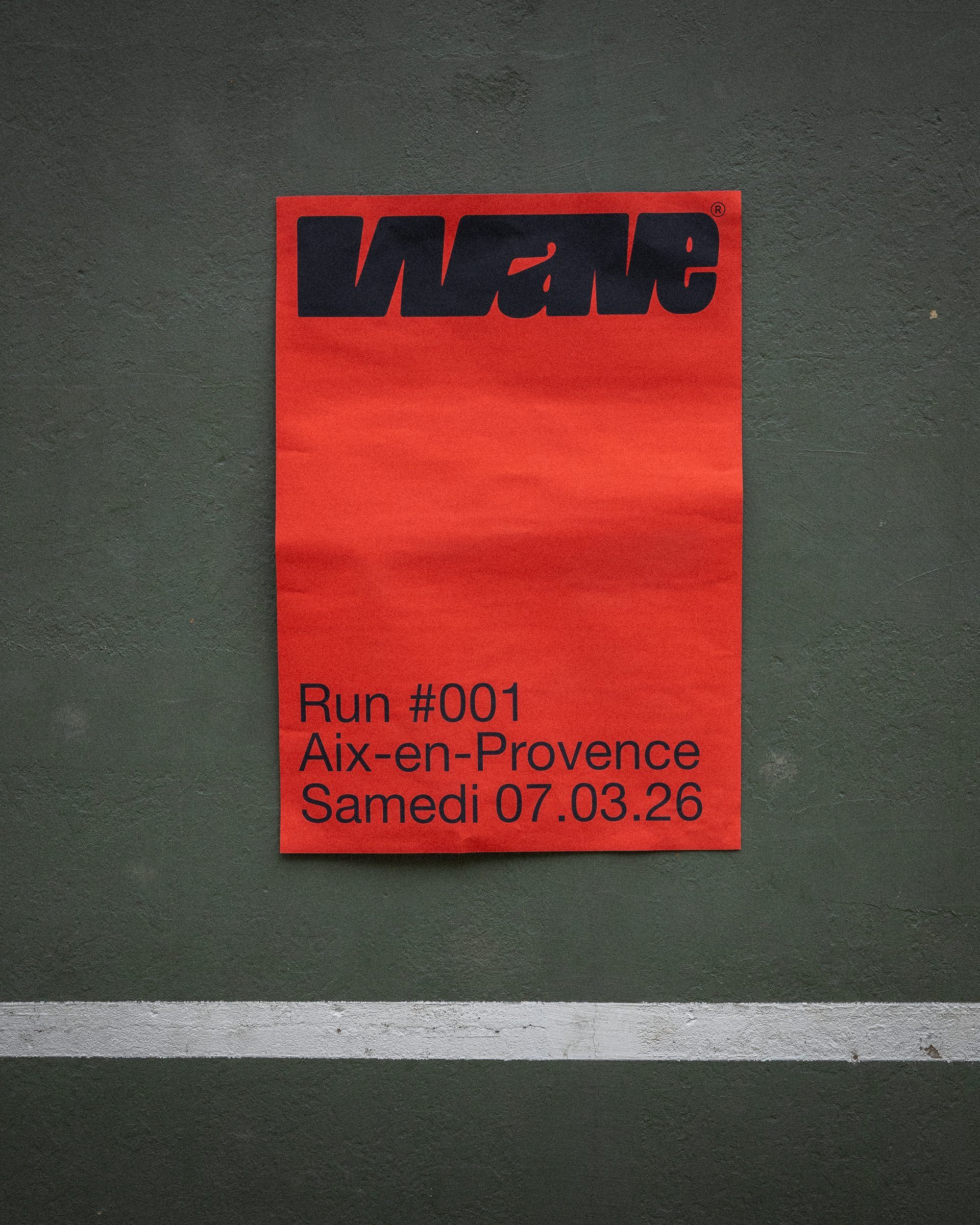 L’affiche rouge du Run #001, Aix-en-Provence, samedi 07.03.26.